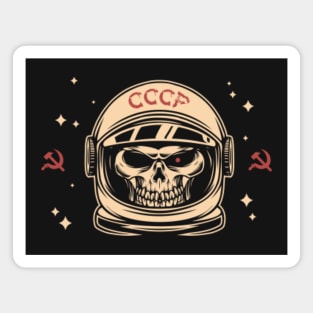 Retro Skeleton Cosmonaut Illustration Magnet